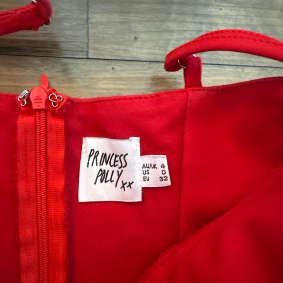 Princess Polly Red Bustier Fit and Flare Mini Dress Size 0 - Picture 4 of 4